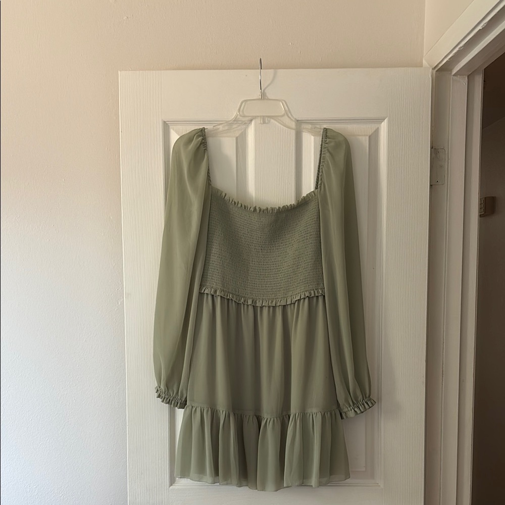 SOLD‼️ Wilfred Sage Green Long Sleeve mini dress